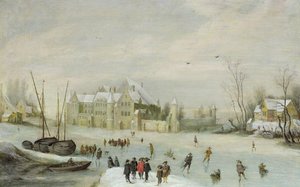 Winterlandschap door Barent Avercamp
